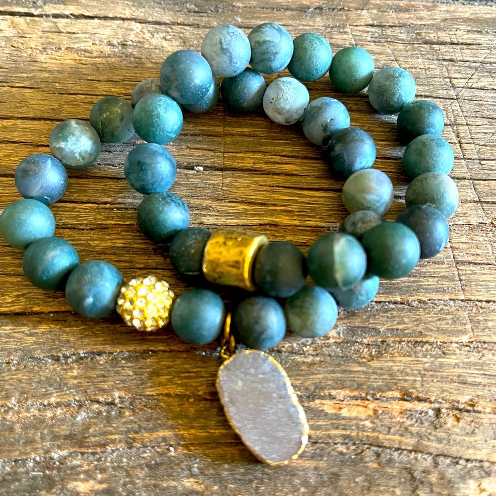Green beaded bracelets